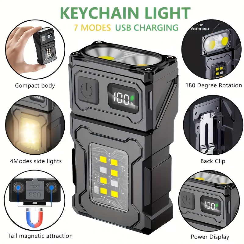 Outdoor Adventure Trips - Mini linterna de bolsillo LED recargable,