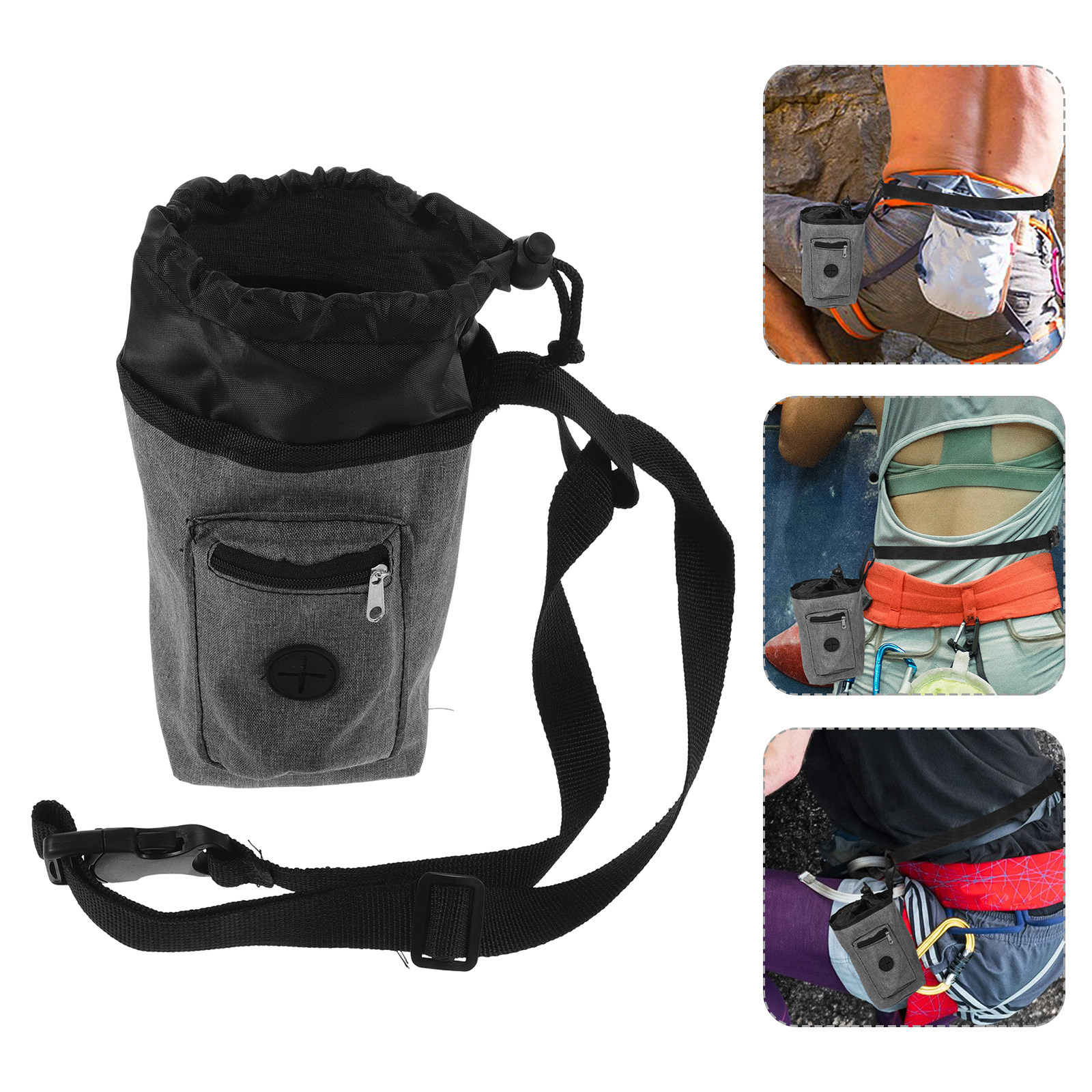 Chalk Bag Bouldering - Bolsa de Tiza Antideslizante Gris de
