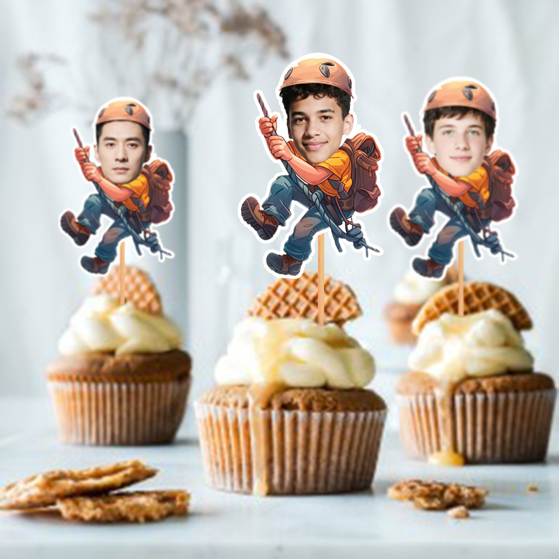 Outdoor Adventure Birthday Party - 12/24 Piezas de Adornos Personalizados para