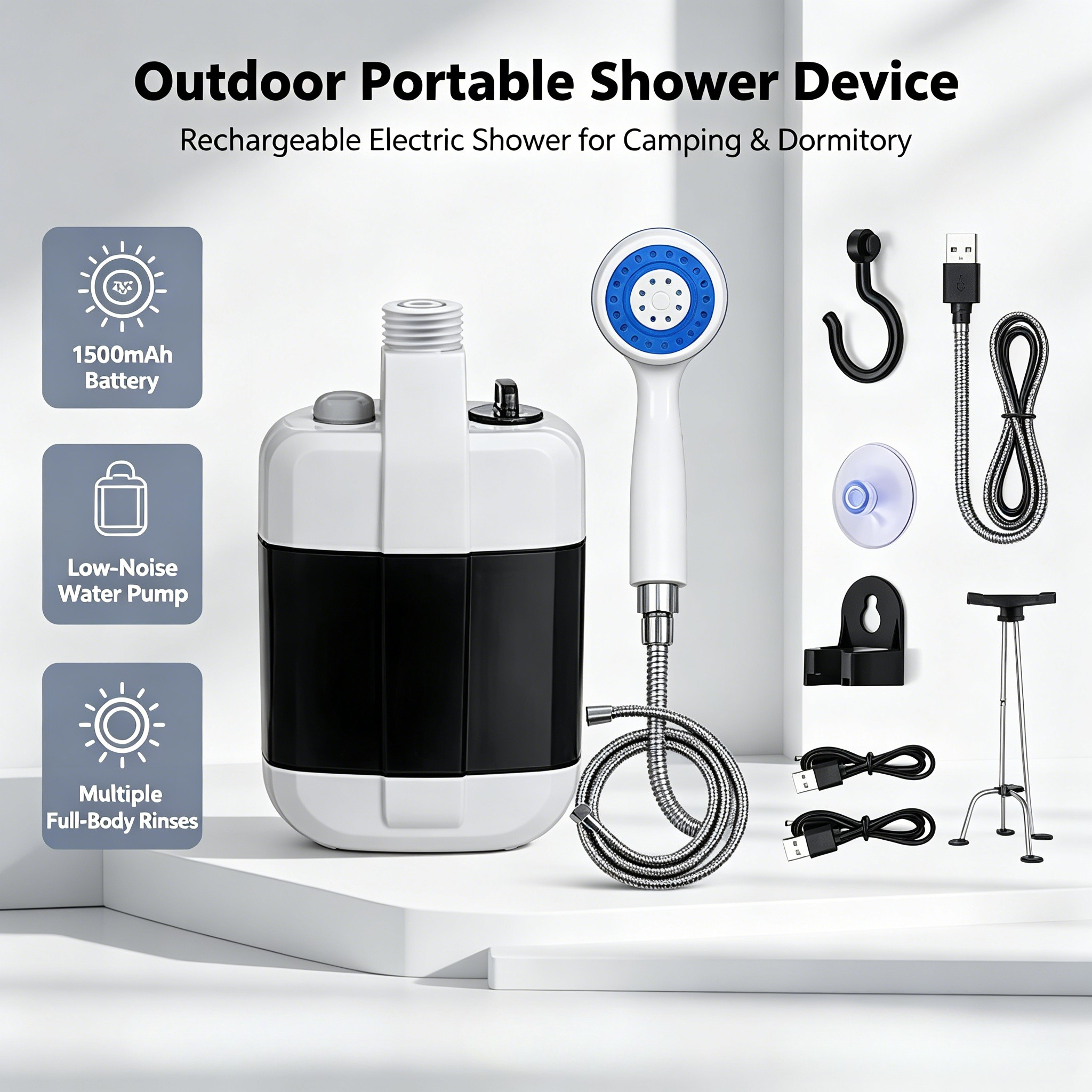 Outdoor Adventure Trips - Bomba de Ducha Eléctrica Portátil Recargable