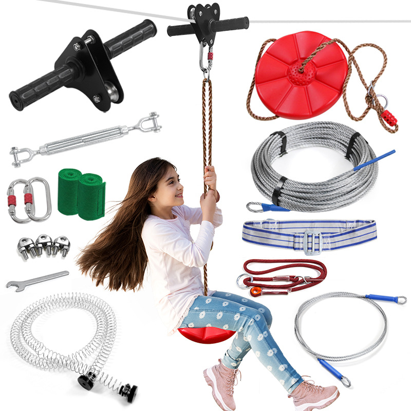 Outdoor Adventure Ziplines & Waterfall - Kit de Tirolina para Niños con