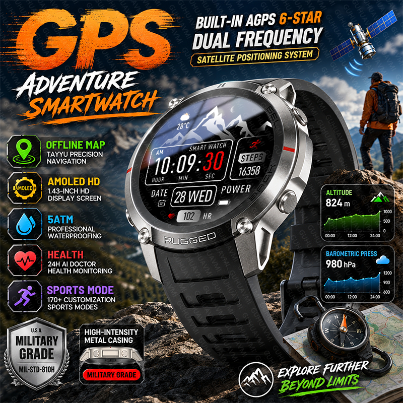 Outdoor Adventure Watches - Nuevo Reloj Inteligente Deportivo para Hombre,