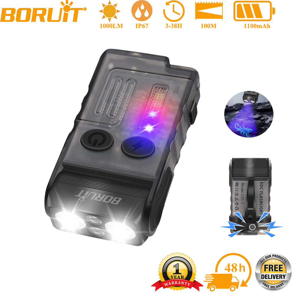 Outdoor Adventure Inc - Linterna de Llavero EDC BORUiT V20,