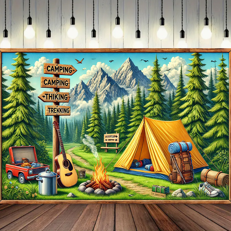 Outdoor Adventure Birthday Party - 1 fondo para acampar y aventuras