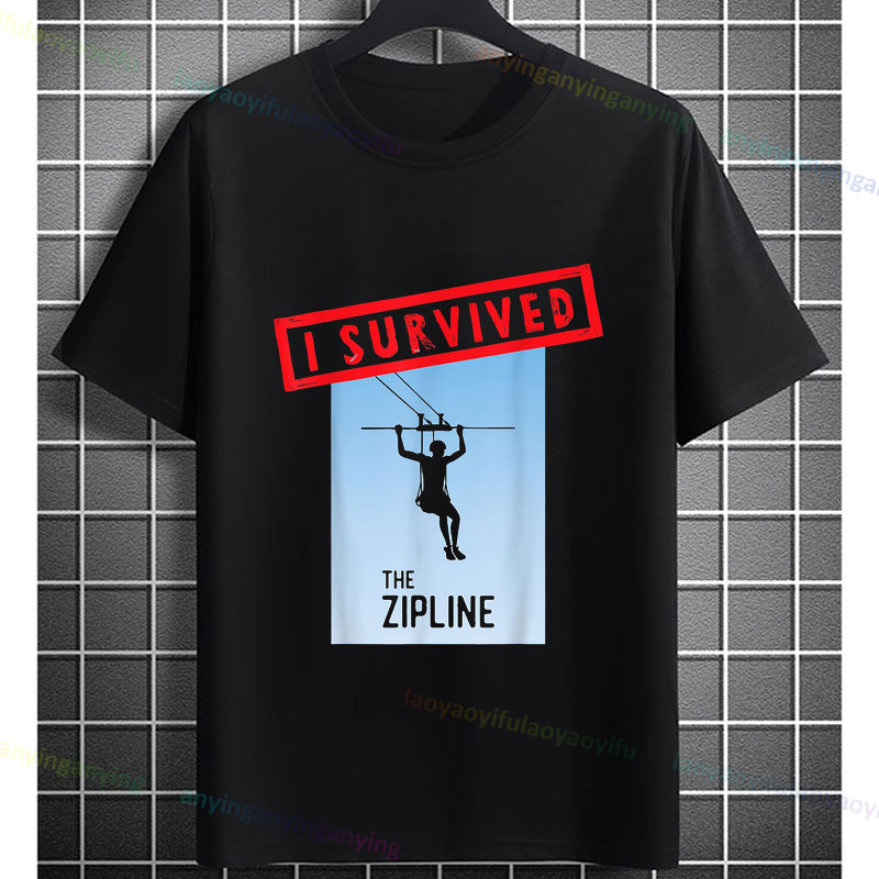 Outdoor Adventure Ziplines & Waterfall - Divertida camiseta gráfica de aventura 