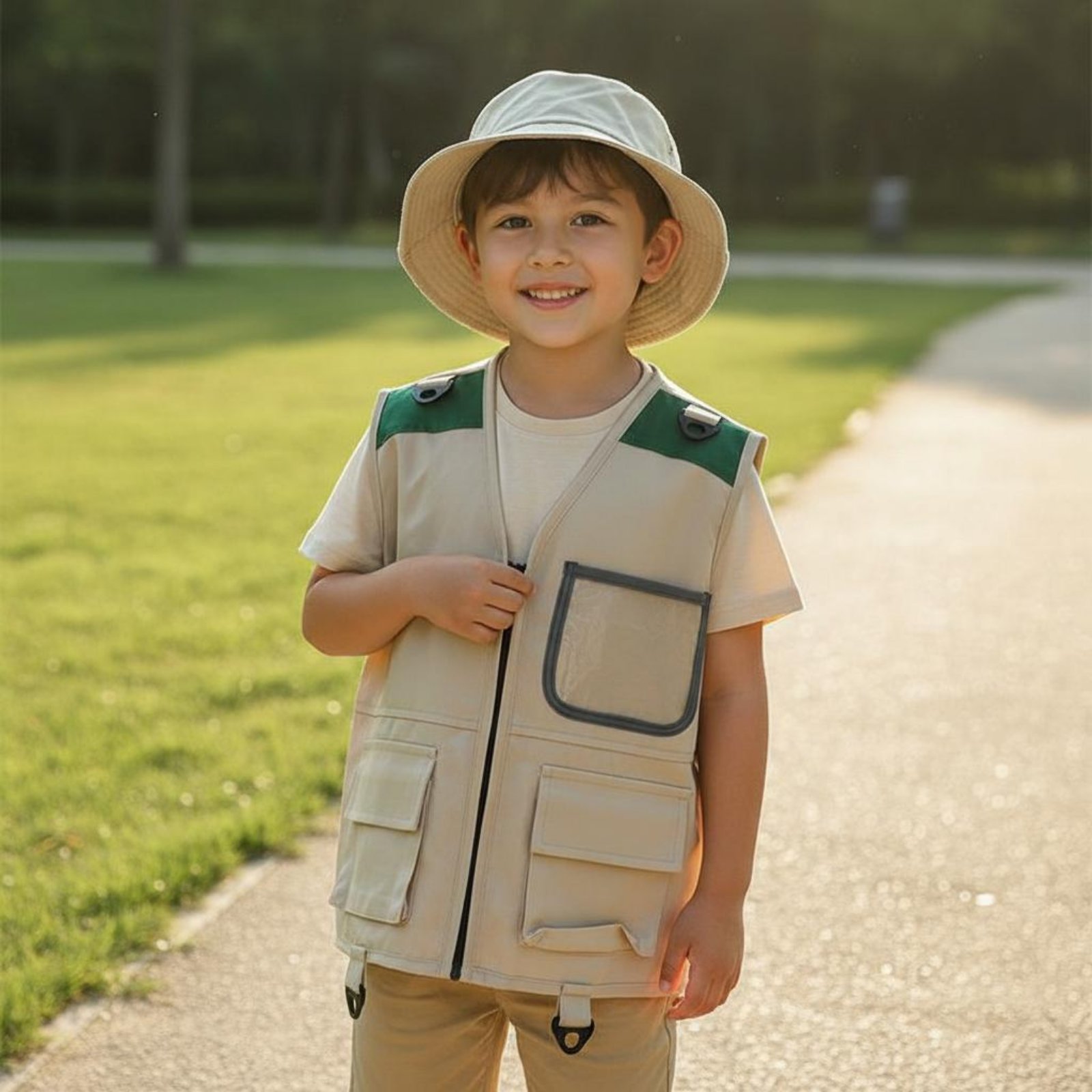 Conjunto de chaleco y sombrero - Outdoor Adventure Kids Party reseña y precio