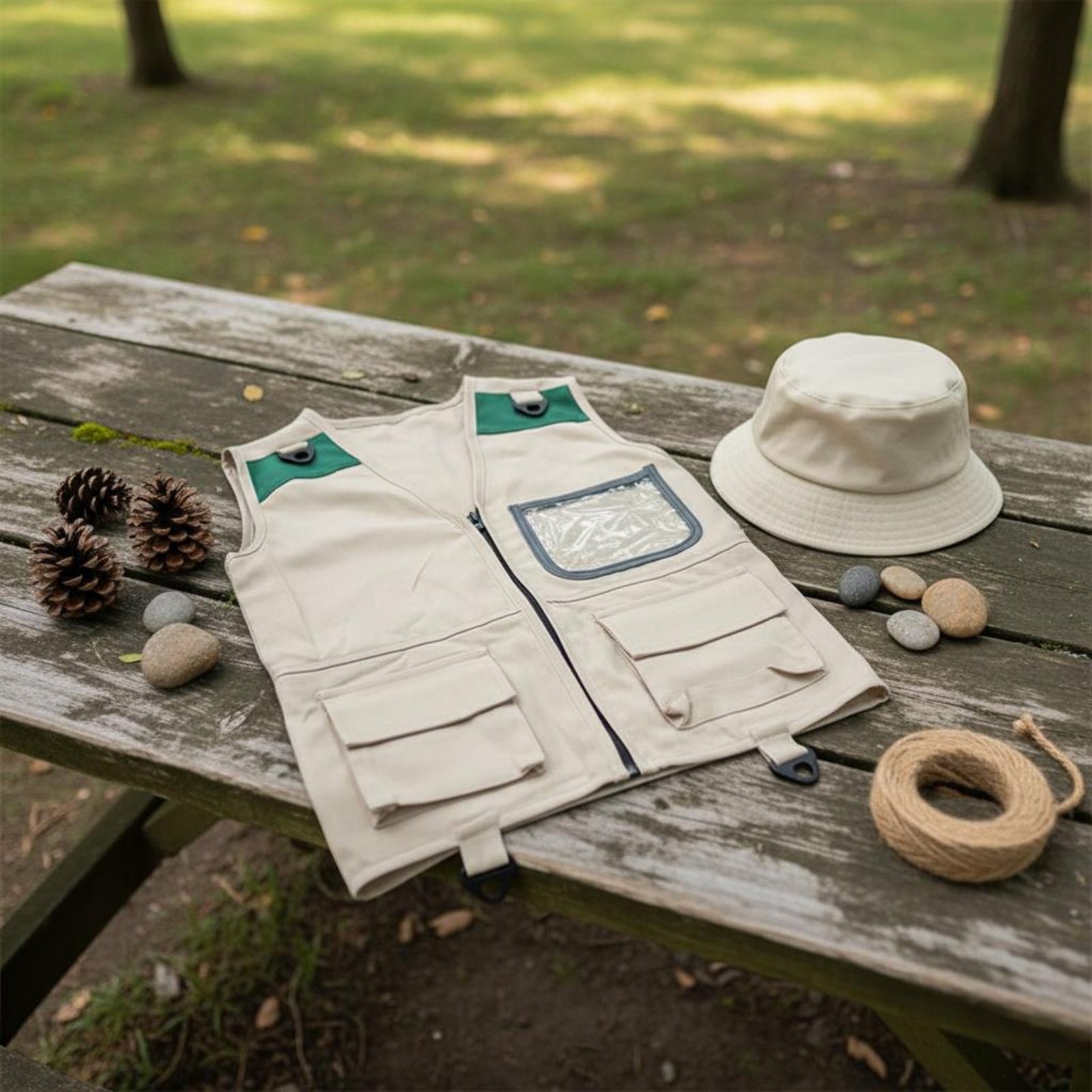 Conjunto de chaleco y sombrero - Outdoor Adventure Kids Party reseña y precio