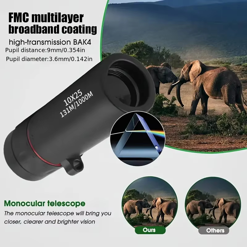 Telescopio Monocular HD 10X25, - Outdoor Adventure Watches reseña y precio