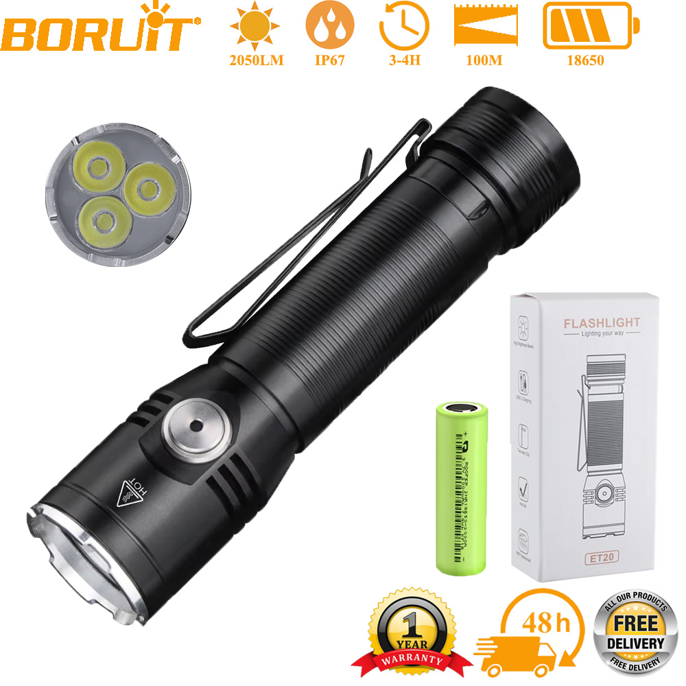 BORUiT 2050LM ET20 Linterna po - Outdoor Adventure Inc reseña y precio