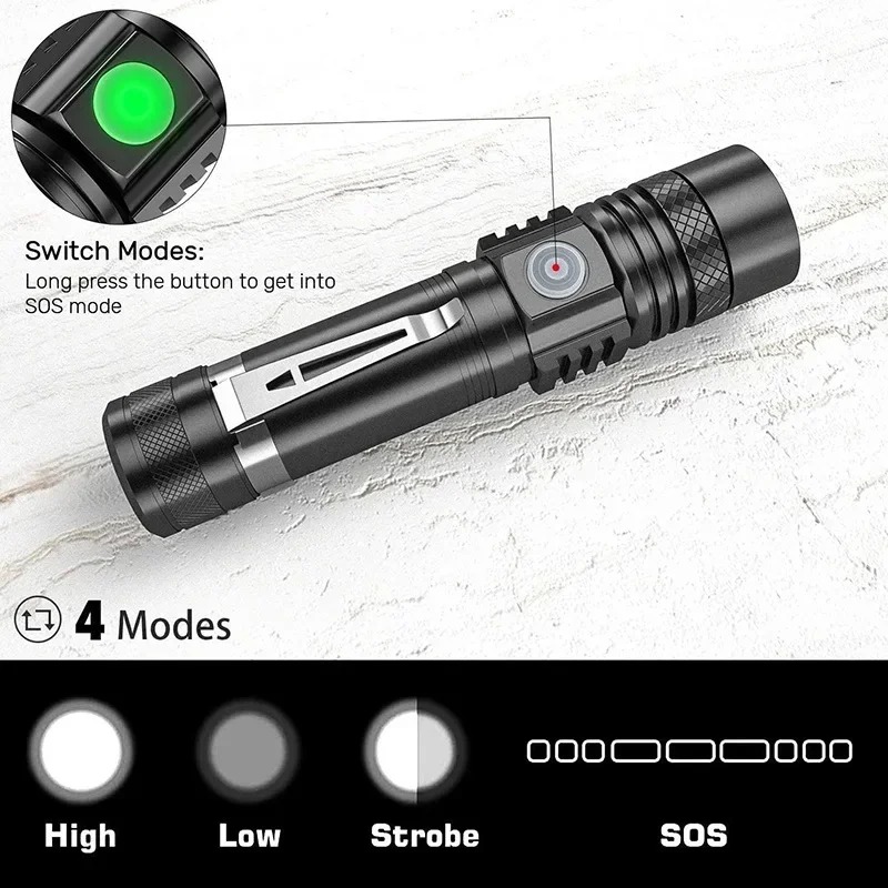 Linterna LED de 1000LM tipo C, - Outdoor Adventure Inc reseña y precio