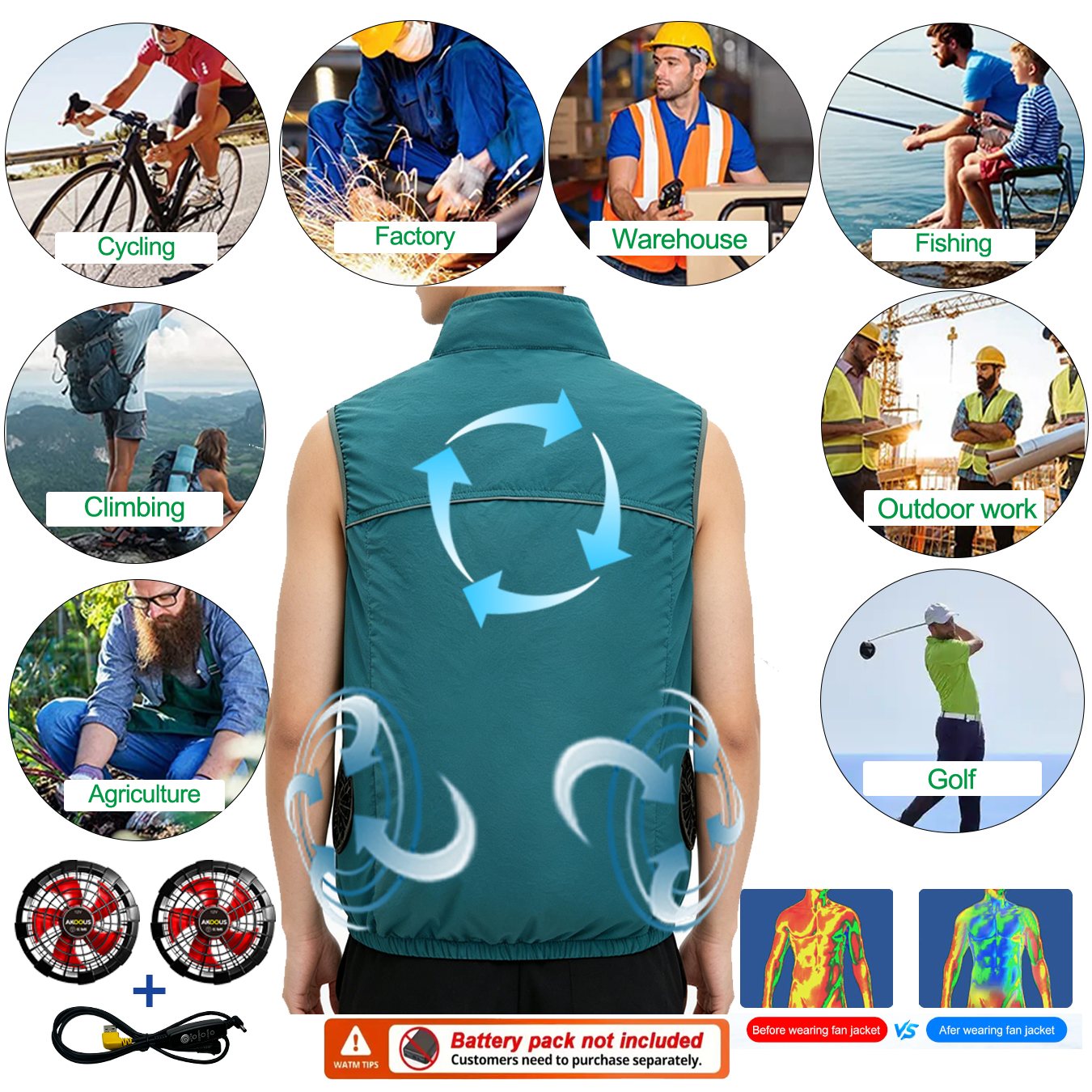 Chaleco Refrigerante USB 12V 5 - Outdoor Adventure Vest reseña y precio