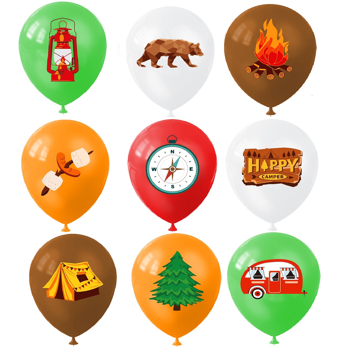 Globo Happy Camping de 9 pieza - Outdoor Adventure Birthday Party reseña y precio