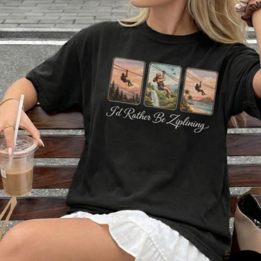 Camiseta I'd Rather Be Ziplini - Outdoor Adventure Ziplines & Waterfall reseña y precio