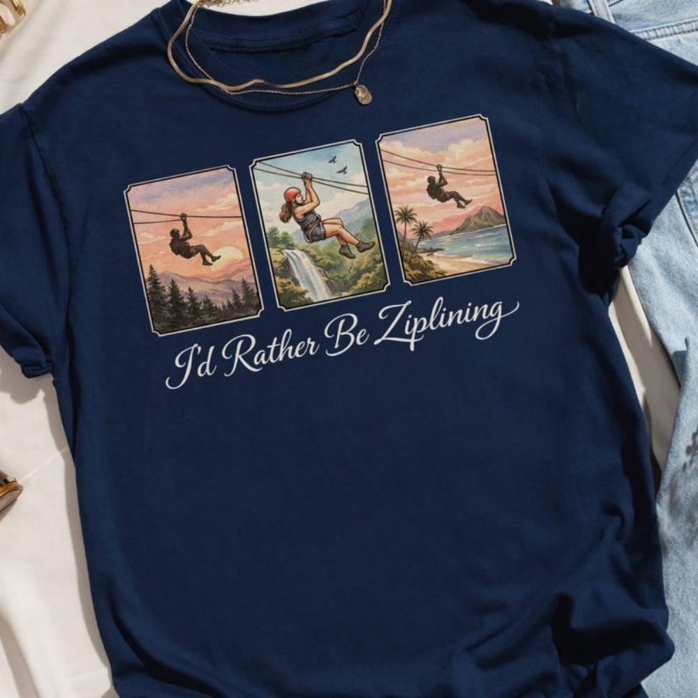 Camiseta I'd Rather Be Ziplini - Outdoor Adventure Ziplines & Waterfall reseña y precio