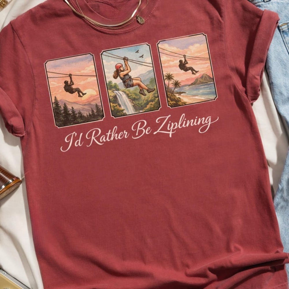 Camiseta I'd Rather Be Ziplini - Outdoor Adventure Ziplines & Waterfall reseña y precio