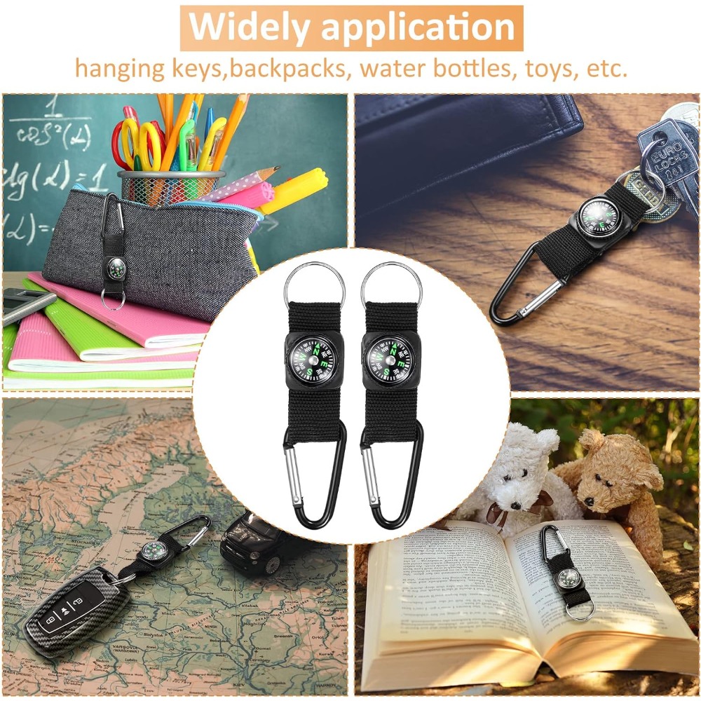 6 brújulas negras con clip par - Outdoor Adventure Birthday Party reseña y precio