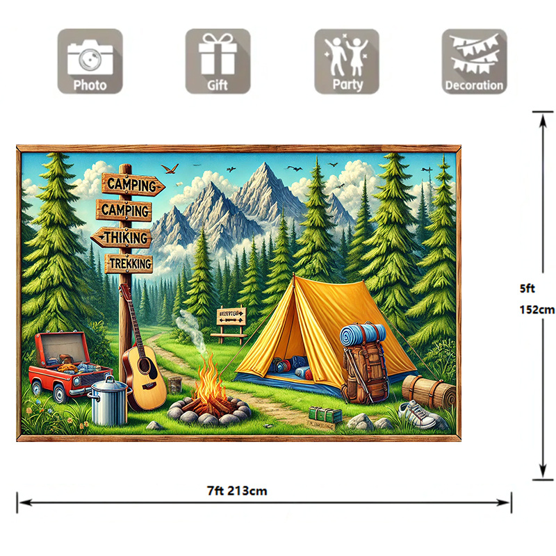 1 fondo para acampar y aventur - Outdoor Adventure Birthday Party reseña y precio