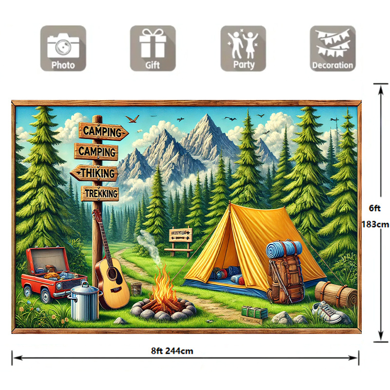 1 fondo para acampar y aventur - Outdoor Adventure Birthday Party reseña y precio