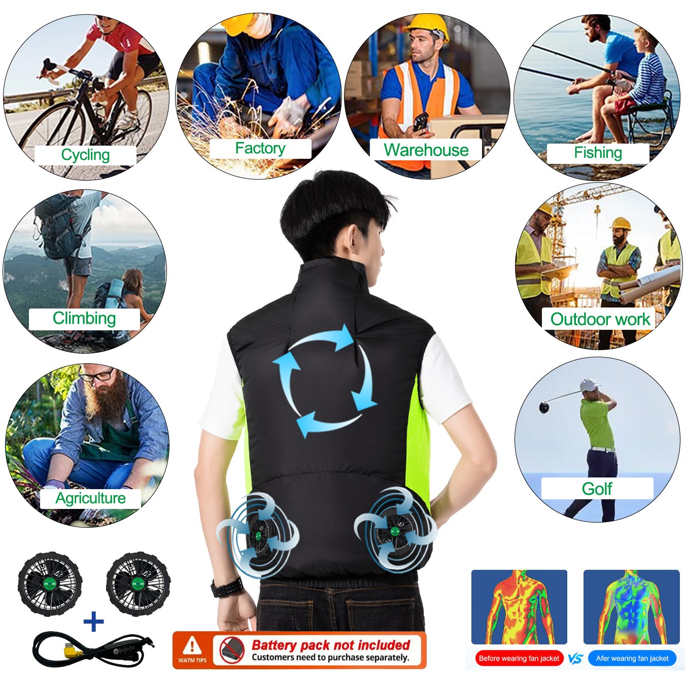 Chaleco Refrigerante USB de 12 - Outdoor Adventure Vest reseña y precio